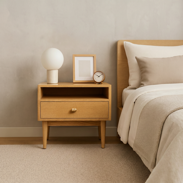 Rajsa Oak Bedside Table
