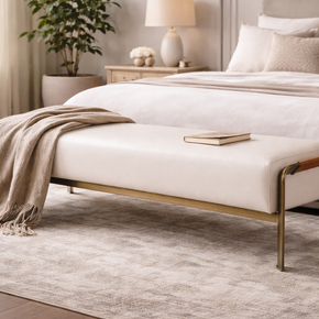Orion Flute Upholstered Bench
