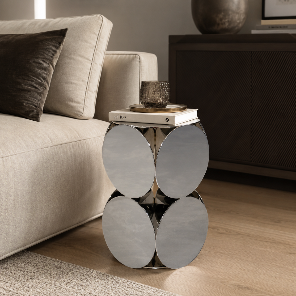 Infinity Reflective Accent Side Table
