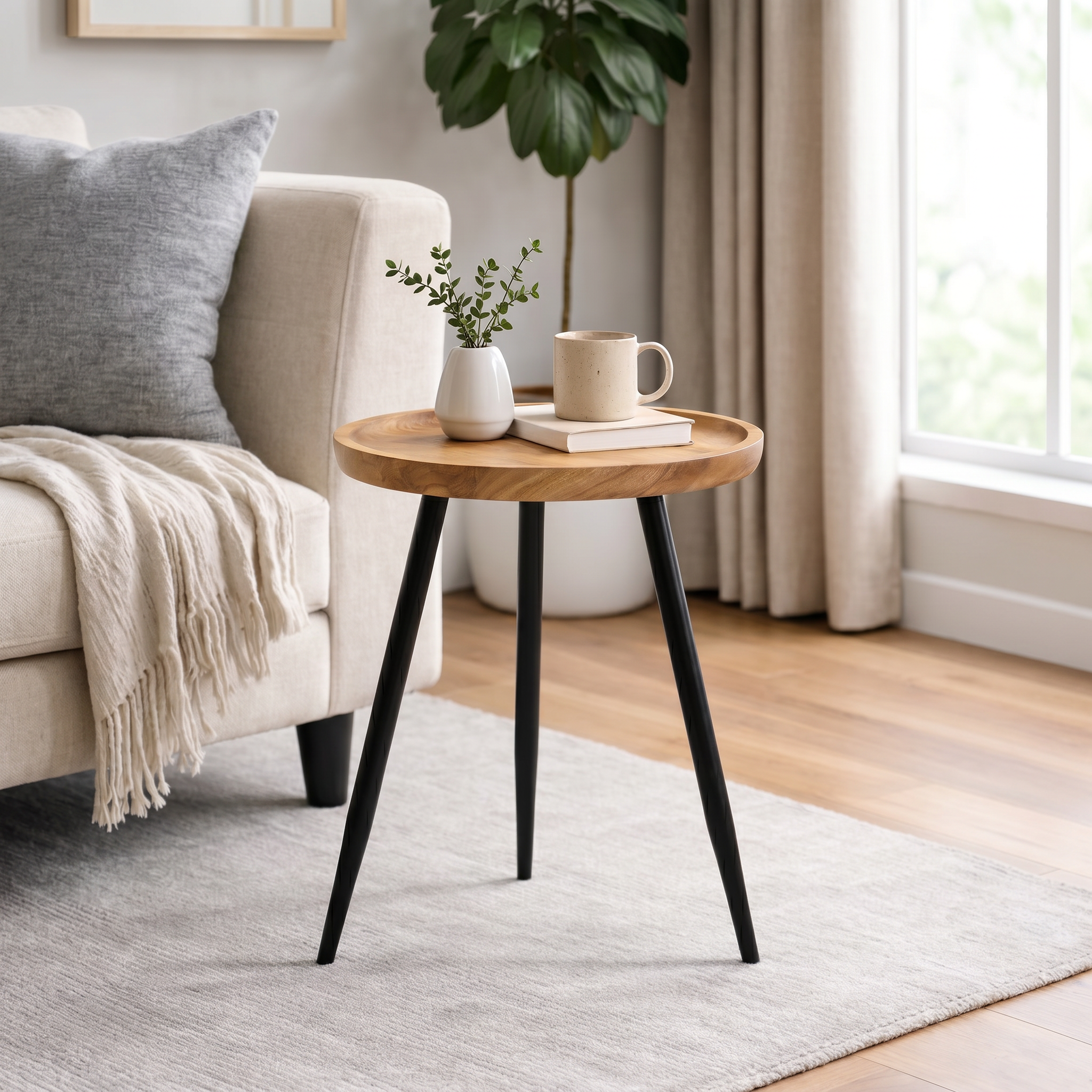 Scandi Round Side Table