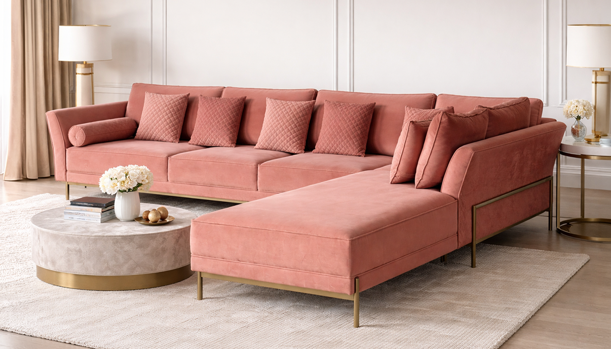 Blush Luxe Sectional Sofa