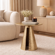 Hammered Gold Accent Table