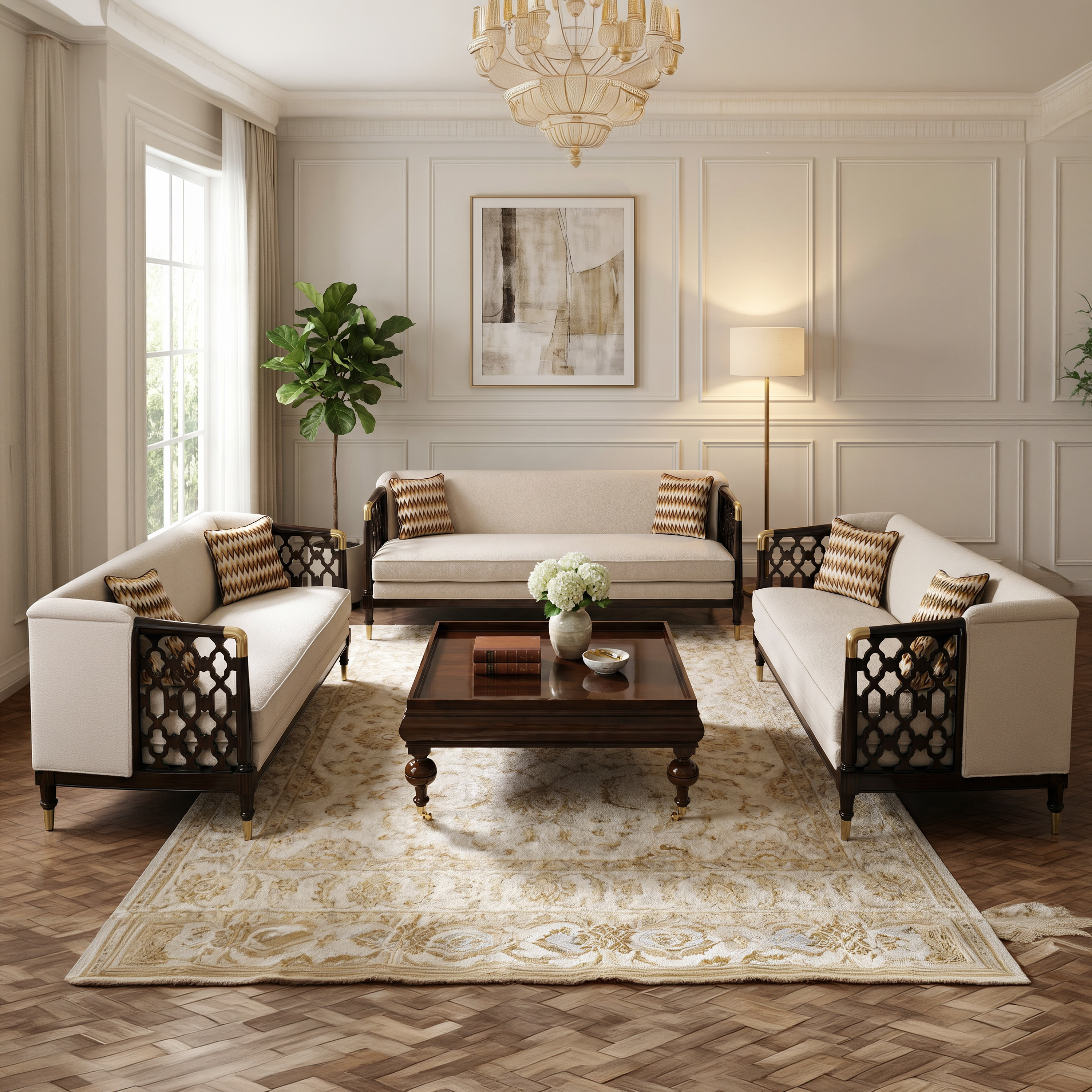 Casablanca Carved Lattice Sofa M