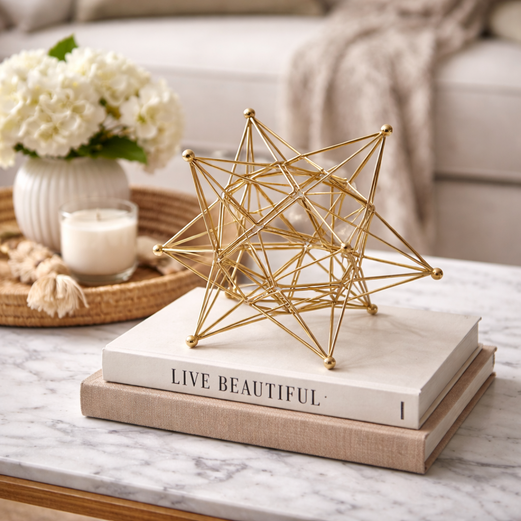 Geometric Star Wire Sculpture