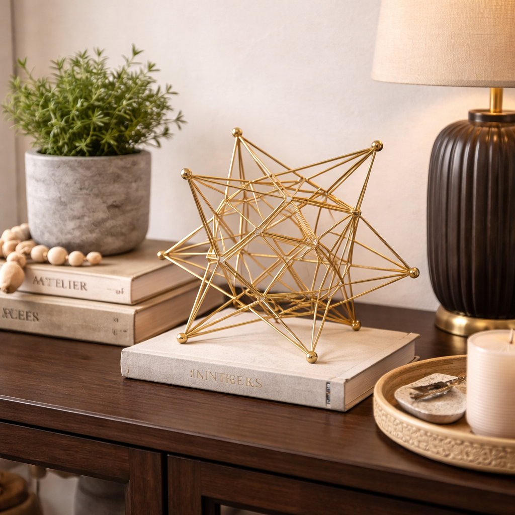 Geometric Star Wire Sculpture
