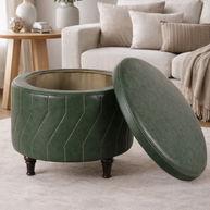 Verdant Crown Storage Ottoman