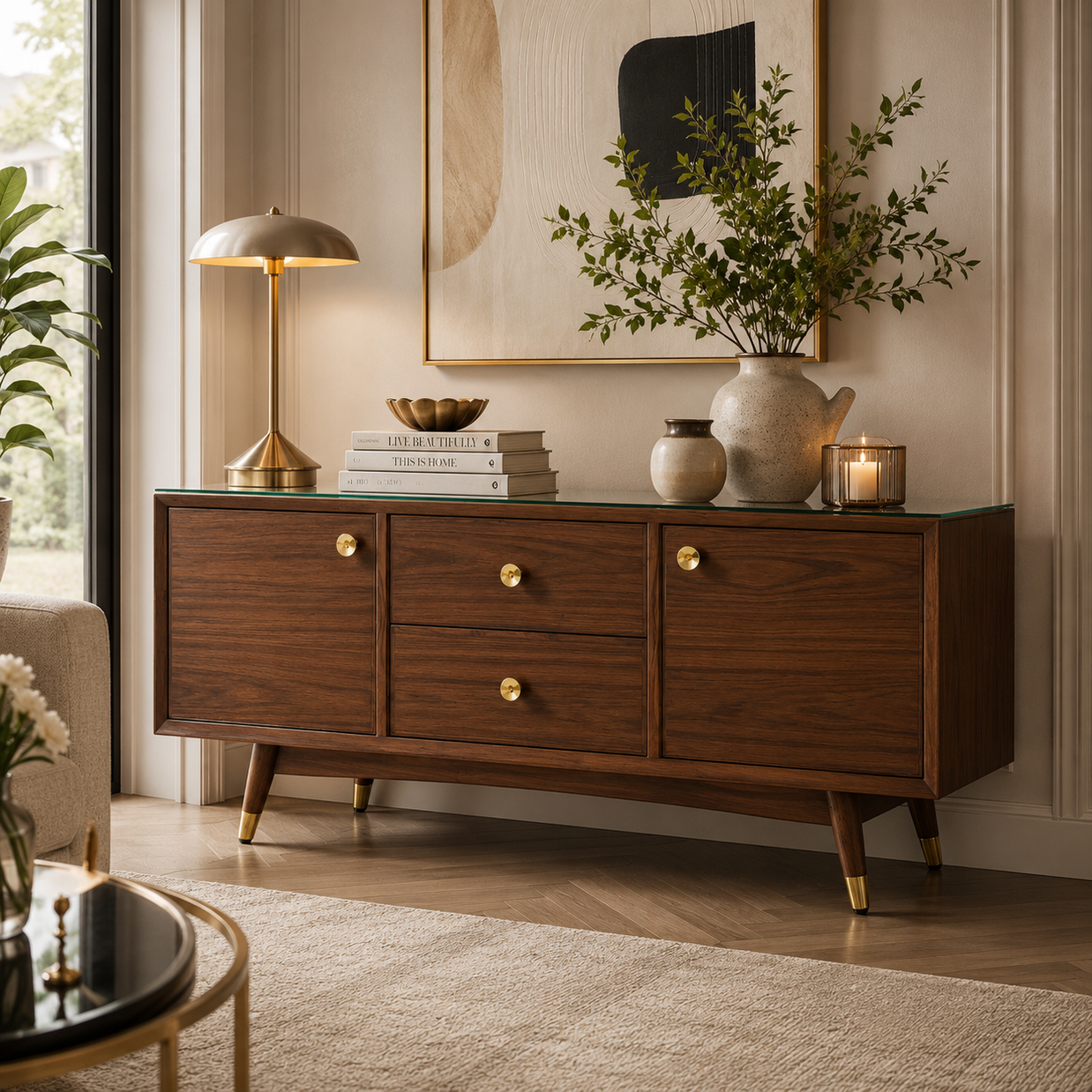 Oslo Mid-Century Walnut Credenza