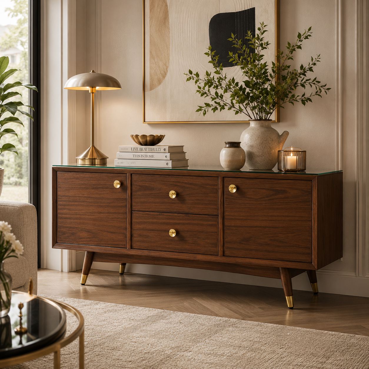 Oslo Mid-Century Walnut Credenza