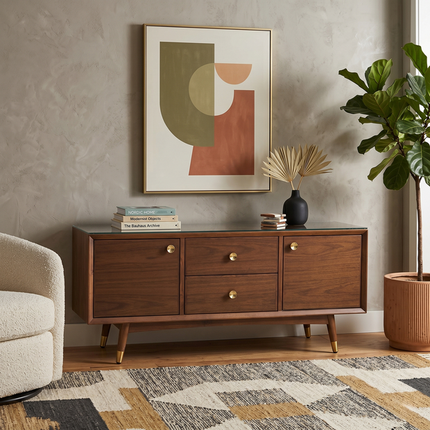Oslo Mid-Century Walnut Credenza