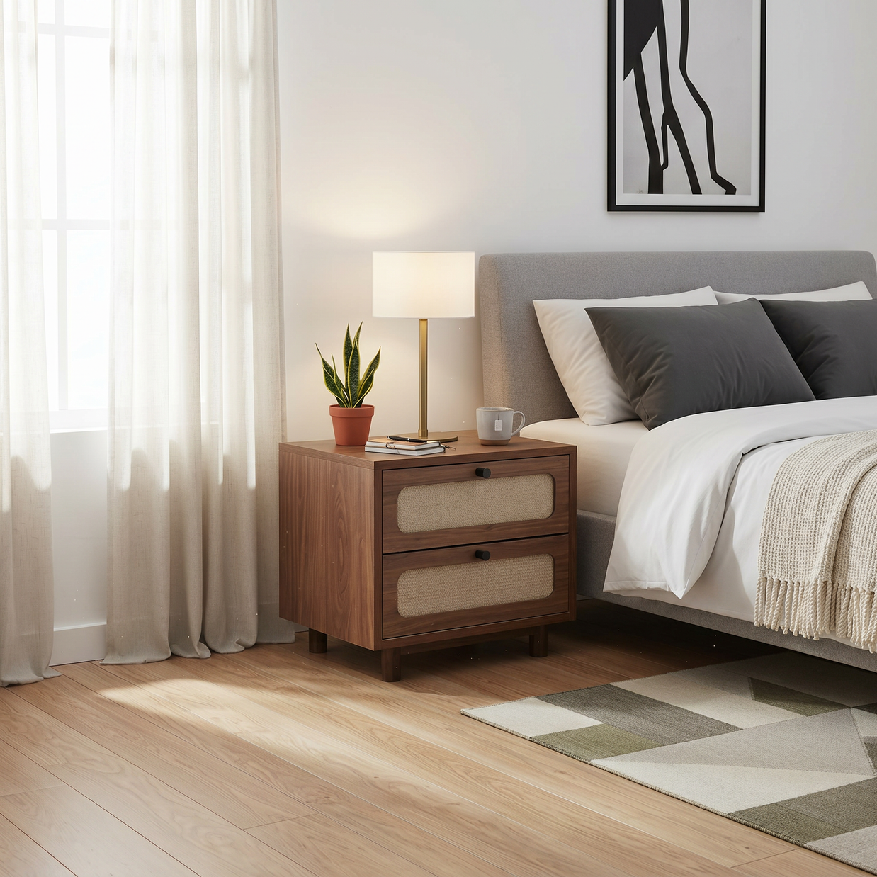 Walnut Weave Nightstand