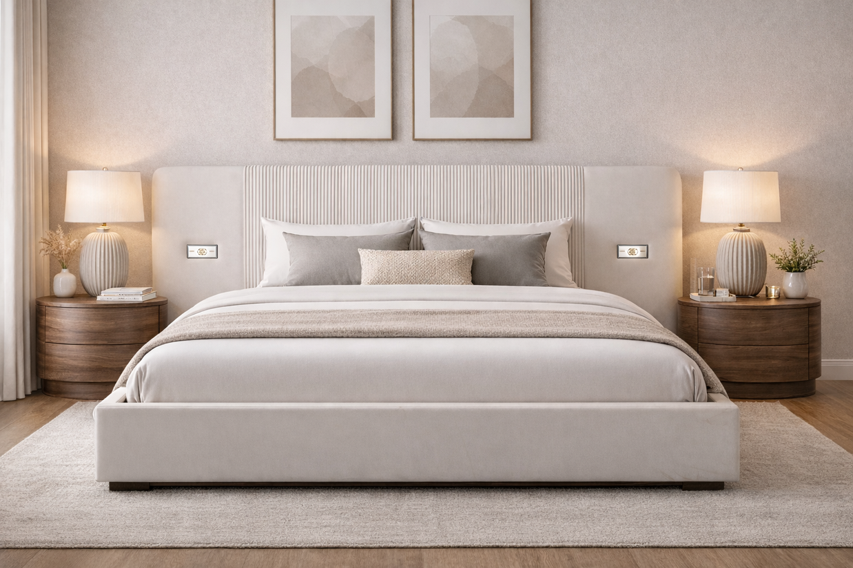 Orion Flute Upholstered Bed
