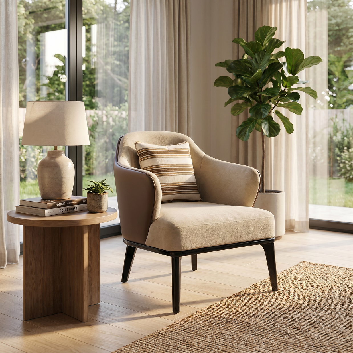 Verona Two-Tone Modern Accent Chair