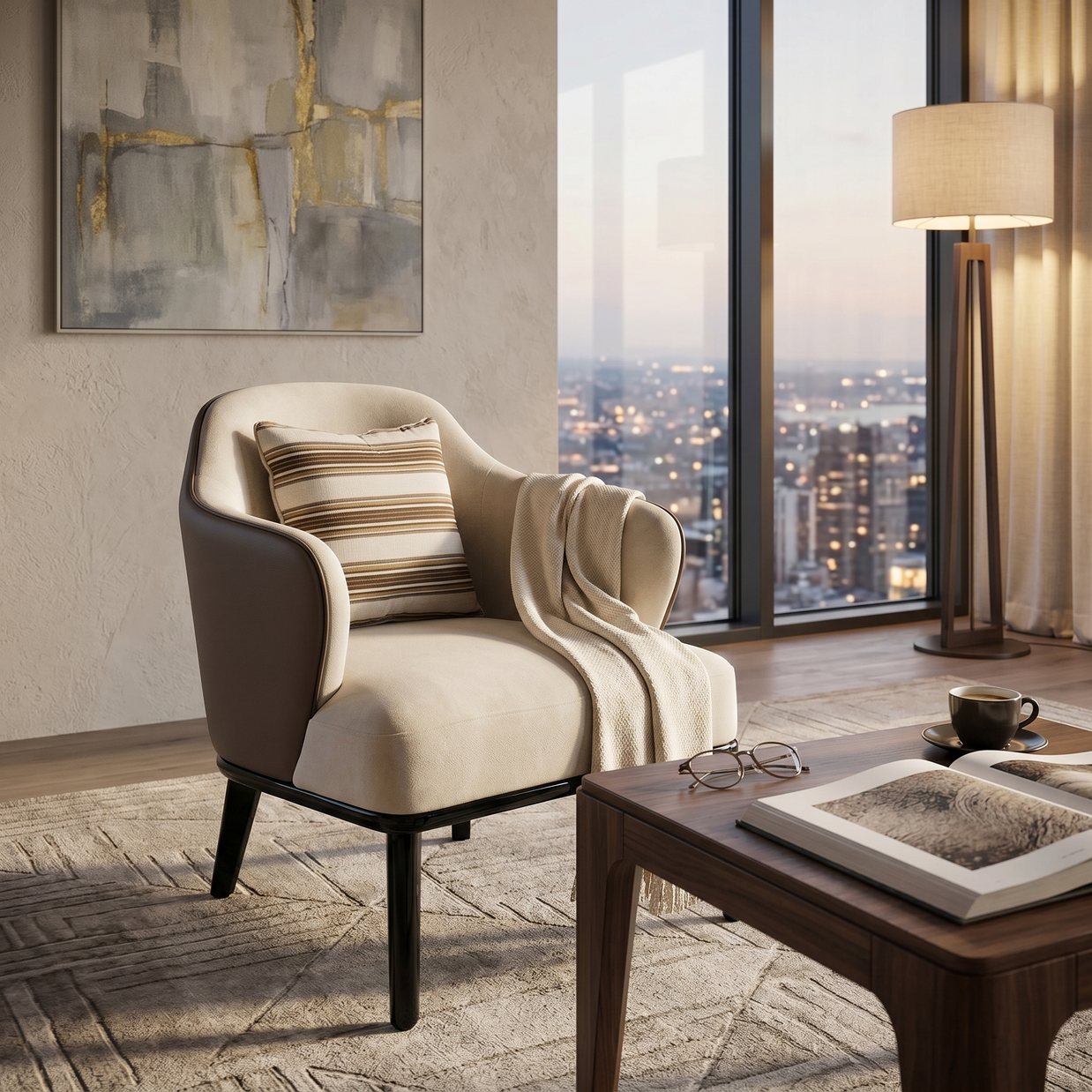 Verona Two-Tone Modern Accent Chair