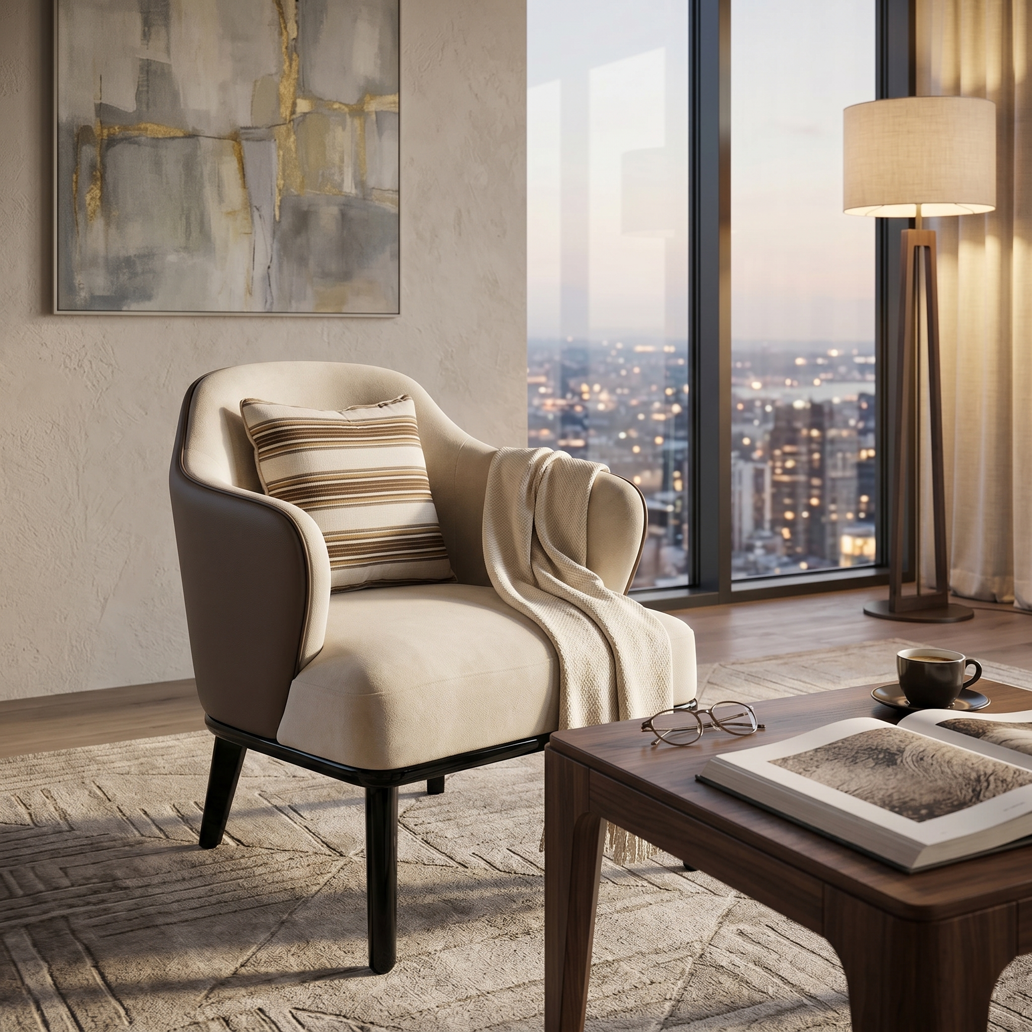Verona Two-Tone Modern Accent Chair