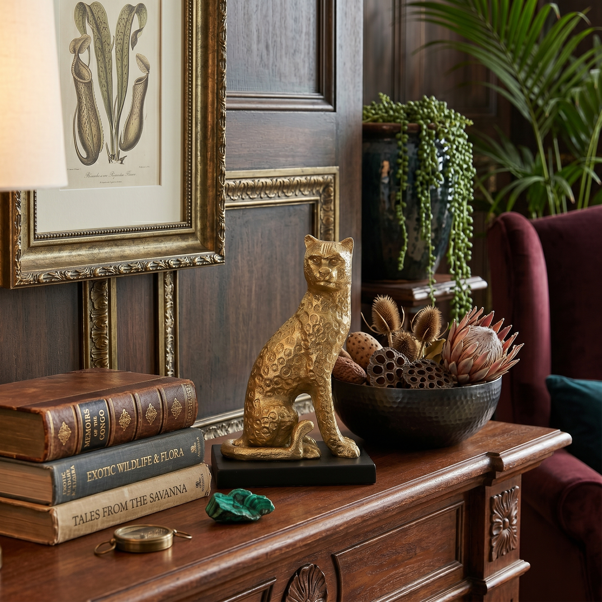 Veltrix Golden Leopard Figurine