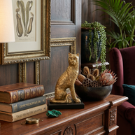 Veltrix Golden Leopard Figurine